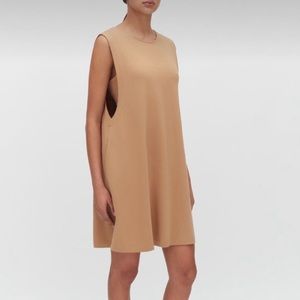 Cuyana gathered back dress Camel